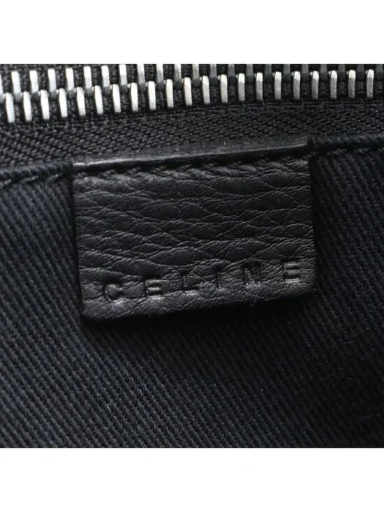 Celine Leather Tote Shoulder Hand Black A4 Ebm - Picture 8 of 9